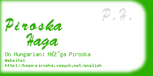 piroska haga business card